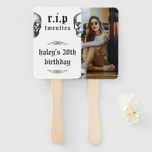 Éventail RIP Twenties 20s Crâne Photo Anniversaire Hallowee
