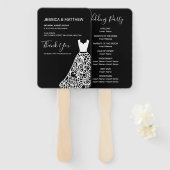 Éventail Robe Mariage en dentelle blanche (Devant et derrière)