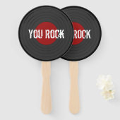 Éventail Rock N Roll YOU ROCK Round (Devant et derrière)