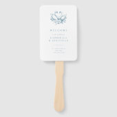 Éventail Romantic Blue Vintage Swans Wedding Program (Devant)