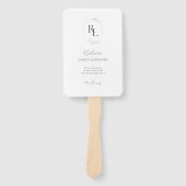 Éventail Romantic Chic Initiales Monogrammées Mariage (Devant)