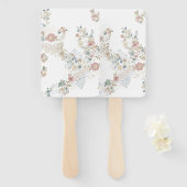Éventail Romantic Hand Fan with Delicate Flowers (Devant et derrière)