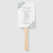 Éventail Romantic Light Blue Floral Wedding Program  (Dos)