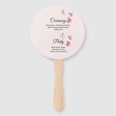 Éventail Romantique Papillons rose Jardin Cérémonie de mari (Dos)