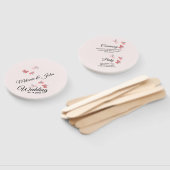 Éventail Romantique Papillons rose Jardin Cérémonie de mari (Non-assemblé)