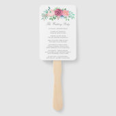 Éventail Romantique rose Floral Garland programme de mariag (Dos)