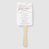 Éventail Romantique Rose Gold Calligraphie Programme de mar (Devant)