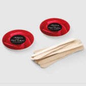 Éventail Romantique Stylish Rose rouge Mariage Floral (Non-assemblé)