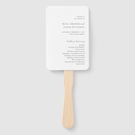 Éventail Rosa Elegant Modern Wedding Programme (Devant)