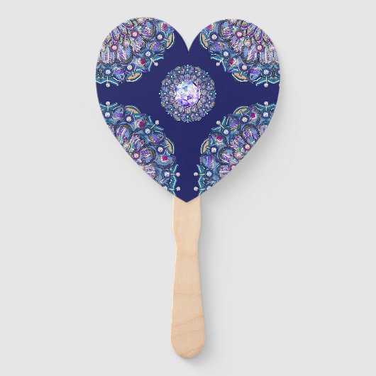 Éventail Rosace bleue (Dos)