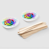 Éventail Rose arc-en-ciel coloré (Non-assemblé)