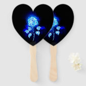 Éventail Rose bleu brûlant (Devant et derrière)