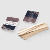 Éventail Rose bleu marine Parties scintillant d'or Programm (Non-assemblé)