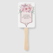 Éventail Rose botanique Floral or et Mariage Eucalyptus (Dos)