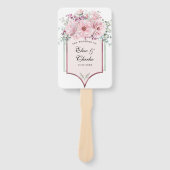 Éventail Rose botanique Floral or et Mariage Eucalyptus (Devant)