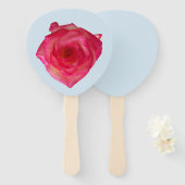 Éventail Rose de couleur blanche sur ventilateur à main (Devant et derrière)