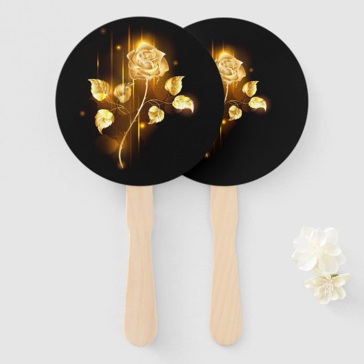 Éventail Rose d'or ( rose d'or ) (Devant et derrière)