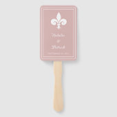 Éventail Rose Dusty Fleur de Lis Mariages Fans (Dos)