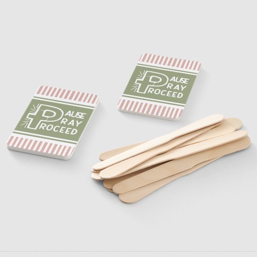 Éventail rose et vert Pause Pray Pray Passer à Christian (Non-assemblé)