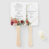 Éventail Rose Floral Eucalyptus Programme de mariage (Devant et derrière)