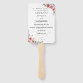 Éventail Rose Floral Heart Script Wedding Programme (Dos)