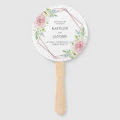 Éventail Rose géométrique chic Gold Foil Mariage floral (Devant)