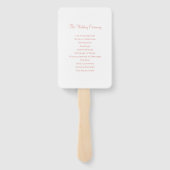 Éventail Rose Gold Heart Script Mariage cérémonie photo (Dos)