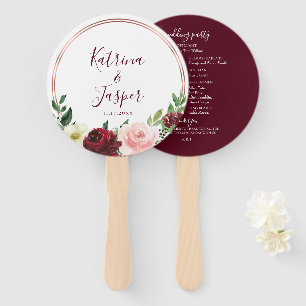 Éventail Rose Gold Hoop Burgundy Blush Floral Mariage