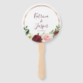 Éventail Rose Gold Hoop Burgundy Blush Floral Mariage (Devant)
