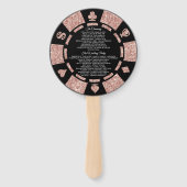 Éventail Rose Gold Monogram Poker Chip Casino Mariage (Dos)