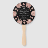 Éventail Rose Gold Monogram Poker Chip Casino Mariage (Devant)
