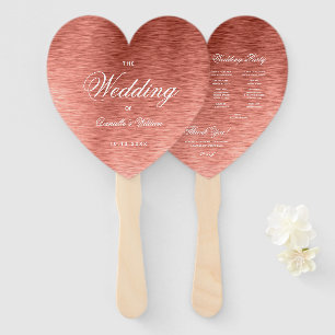 Éventail Rose Gold Pink Calligraphy Programme de mariage ca