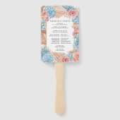 Éventail Rose Hydrangea Programme de mariage Ventilateur à (Dos)