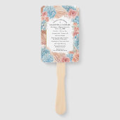 Éventail Rose Hydrangea Programme de mariage Ventilateur à (Devant)