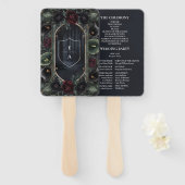 Éventail Rose noir Floral Gothique Mariage d'Halloween (Devant et derrière)