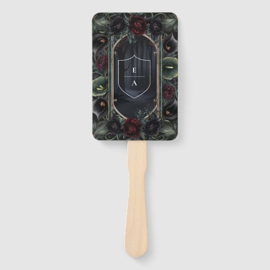 Éventail Rose noir Floral Gothique Mariage d'Halloween (Devant)