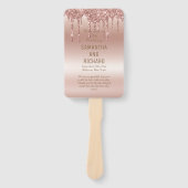 Éventail Rose Parties scintillant à goutte d'or Mariage à b (Devant)