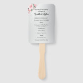 Éventail Rose romance et Mariage d'argent (Devant)