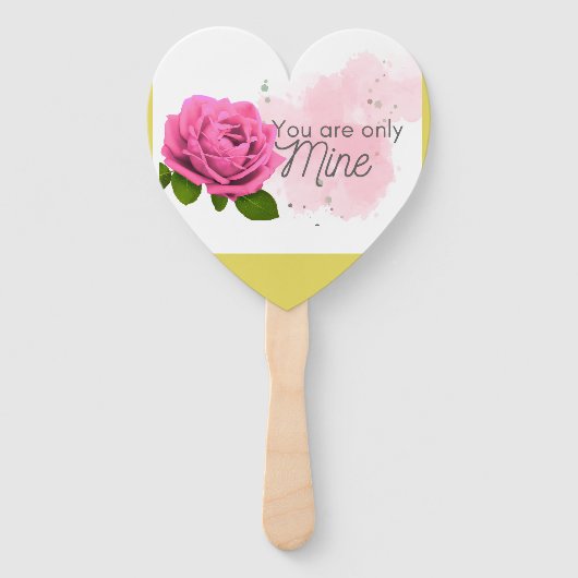 Éventail Rose rose avec texte (Devant)