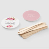 Éventail Rose rose et or Aquarelle Mariage Faveur (Non-assemblé)