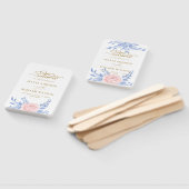 Éventail Rose rose Floral or minimal Dusty Blue Mariage (Non-assemblé)