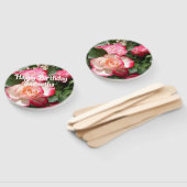 Éventail Rose rouge Rose florale Photo Femme fête d'anniver (Non-assemblé)