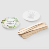 Éventail Rose, turquoise + mariage tropical orchidée (Non-assemblé)