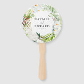 Éventail Rose, turquoise + mariage tropical orchidée (Devant)