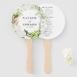 Éventail Rose, turquoise + mariage tropical orchidée