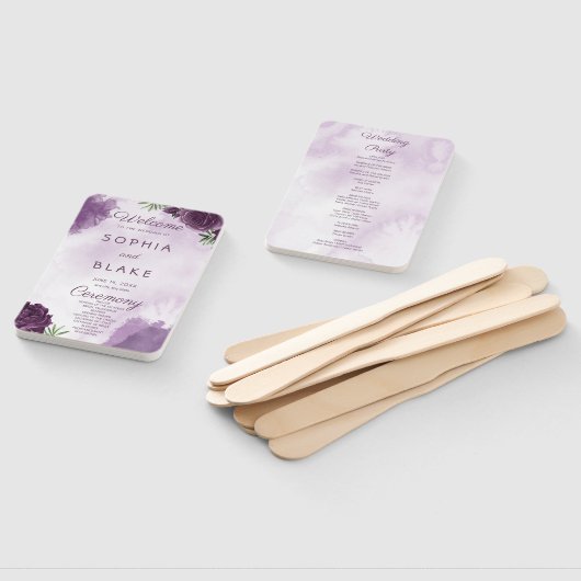 Éventail Rose violet foncé Floral Gothique Programme de mar (Non-assemblé)