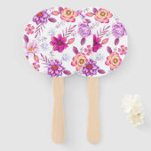Éventail Rose violette (Devant et derrière)