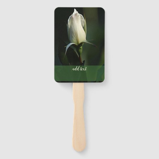 Éventail Rosebud blanc (Dos)