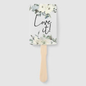 Éventail Roses Blanches D'Ivoire Floral Dites Oui À La Robe (Devant)