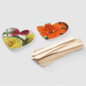 Éventail Roses d'amour et Lily Coeur Blanc assemblé Hnad Fa (Non-assemblé)